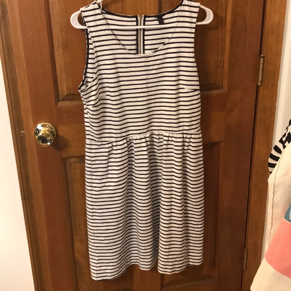 J. crew black and white striped dress